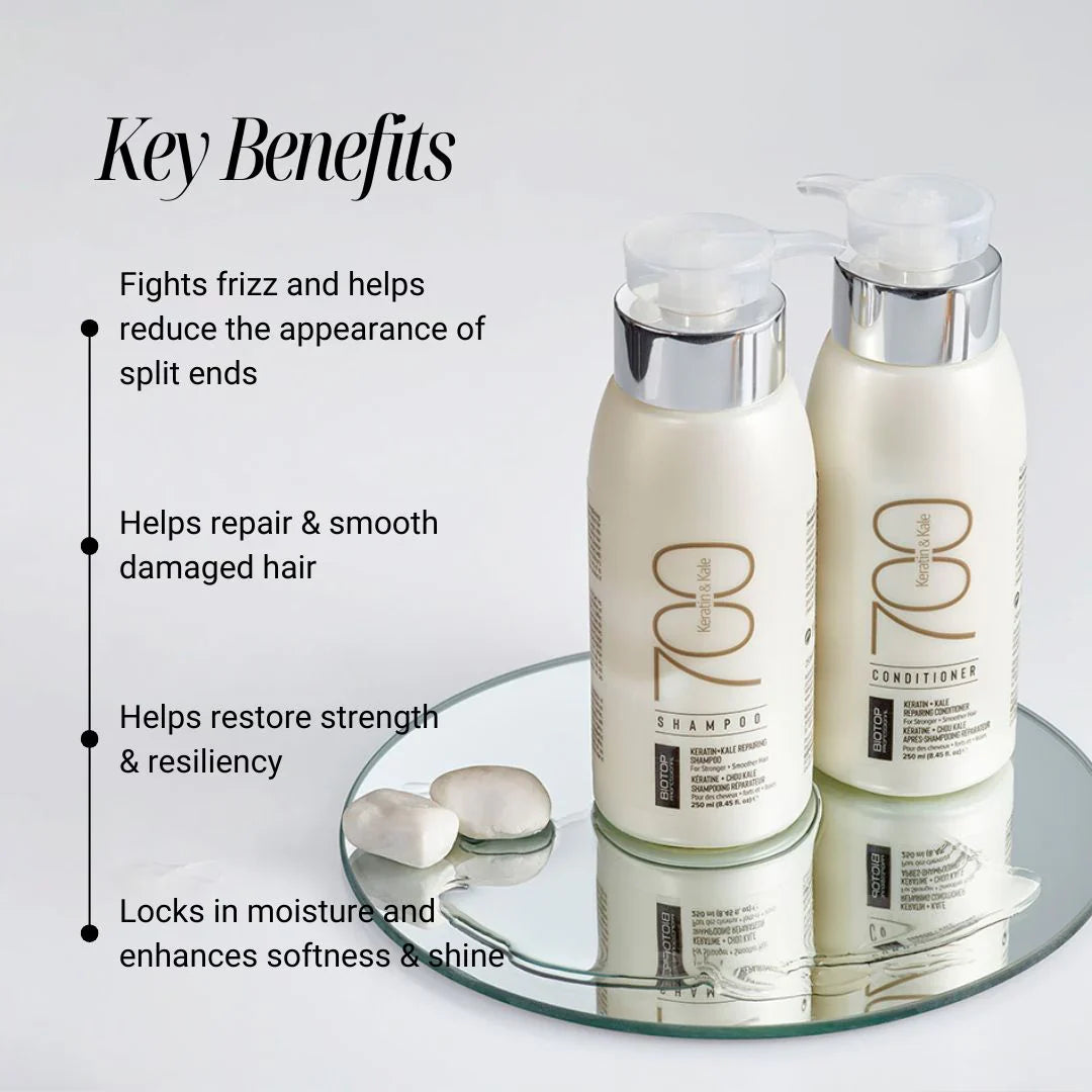 BIOTOP 700 Keratin+Kale Repairing Shampoo benefits