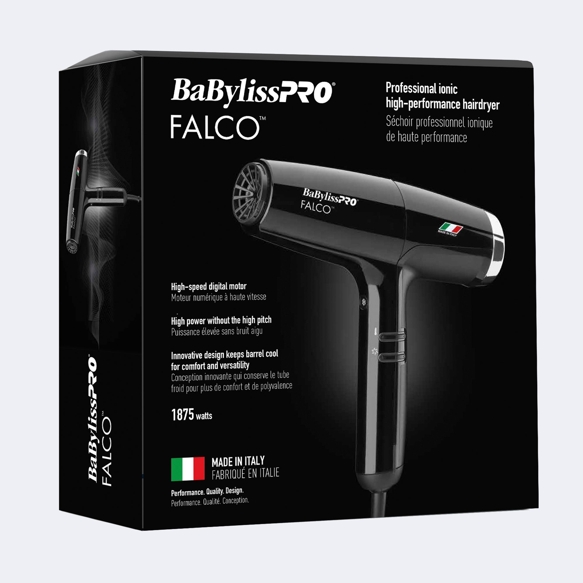 BaBylissPRO Falco Ionic High-Performance Hairdryer in box