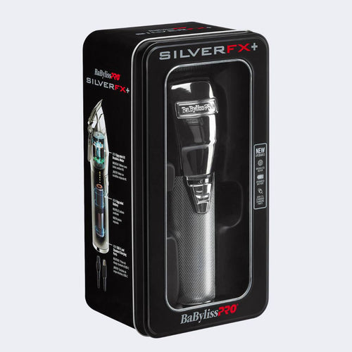 Load image 1 in gallery view. BaBylissPRO SilverFX+ All-Metal Lithium Clipper in packaging