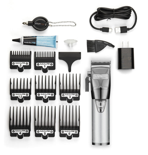 Load image 1 in gallery view. BaBylissPRO SilverFX+ All-Metal Lithium Clipper items included