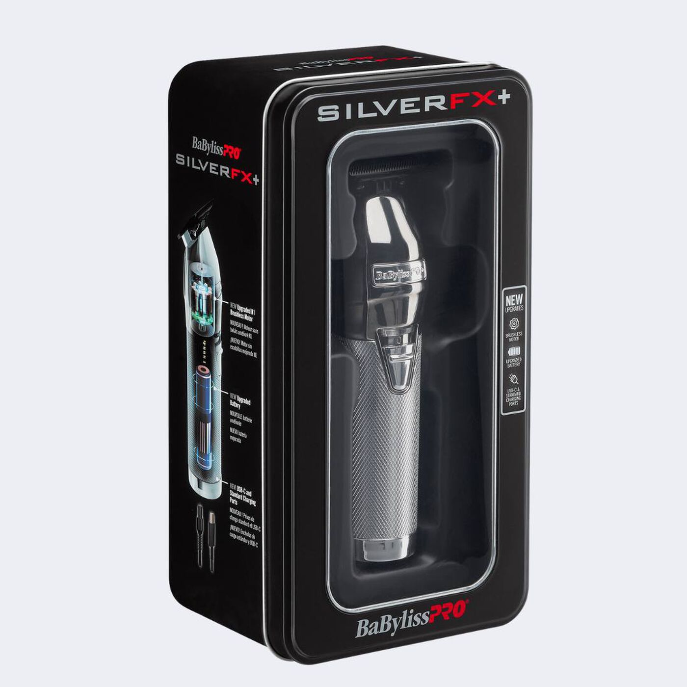 BaBylissPRO SilverFX+ All-Metal Lithium Outlining Trimmer in packaging