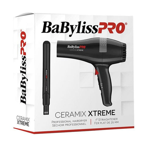 Load image 1 in gallery view. BaBylissPRO Styling Duo 1" Ceramic Flat Iron & Ceramic Hairdryer Box