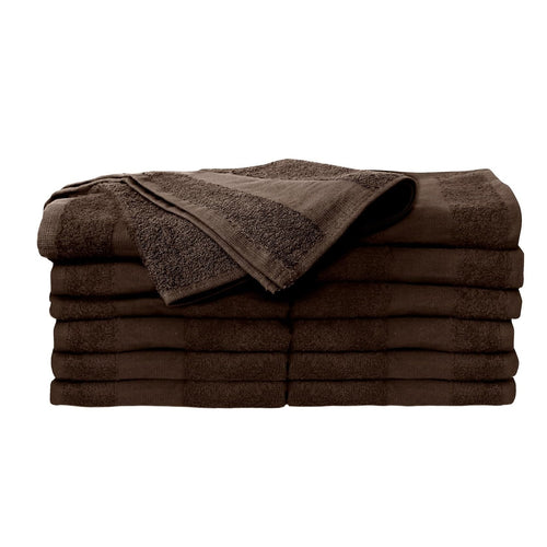 Load image 1 in gallery view. Bleach-Resistant Cotton Towels 25" x 16" / 12-Pack - Brown