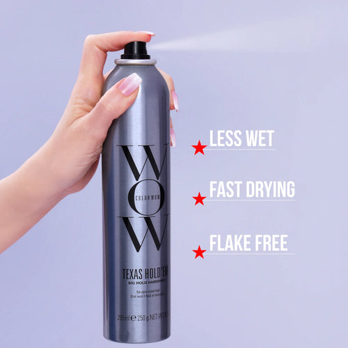 Load image 1 in gallery view. COLOR WOW Texas Hold ‘Em Big Hold Hairspray benefits