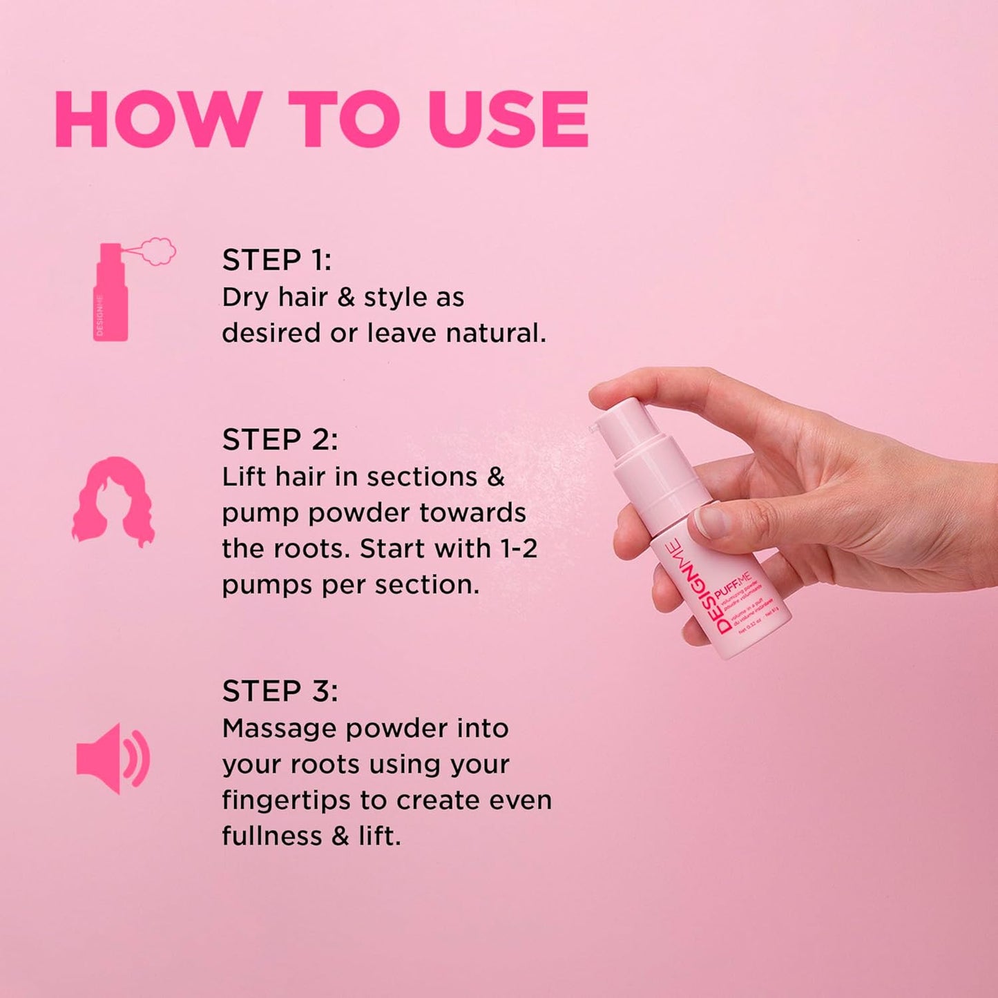 DESIGN.ME Puff.me Volumizing Powder how to use
