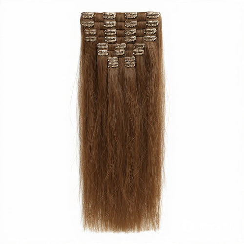Load image 1 in gallery view. HONEY LOCKS 100% Remy Human Hair Clip-In Extensions 20"/ #8 Light Brown / 200g