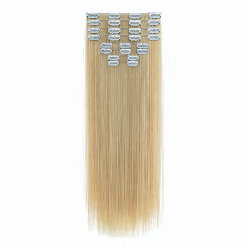Load image 1 in gallery view. HONEY LOCKS 100% Remy Human Hair Clip-In Extensions 20"/ #60 Platinum Blonde / 200g