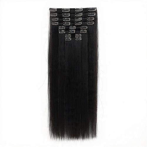 Load image 1 in gallery view. HONEY LOCKS 100% Remy Human Hair Clip-In Extensions 20"/ #1 Black / 200g