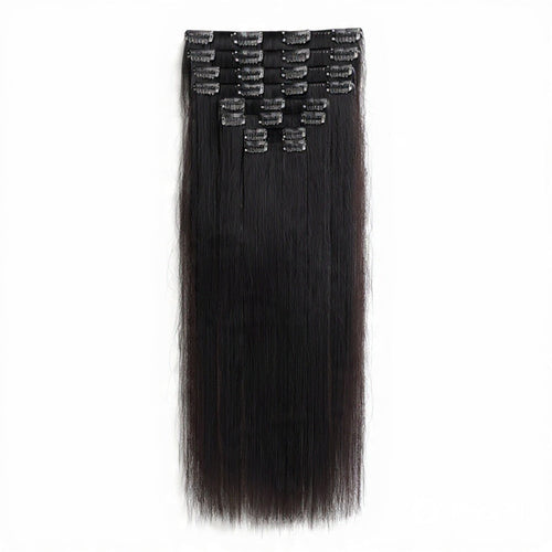 Load image 1 in gallery view. HONEY LOCKS 100% Remy Human Hair Clip-In Extensions 20"/ #1B Natural Black / 200g