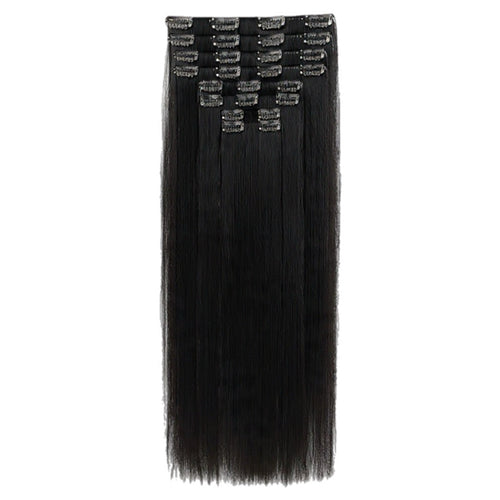 Load image 1 in gallery view. HONEY LOCKS 100% Remy Human Hair Clip-In Extensions 24"/ #1 Black / 200g