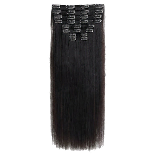 Load image 1 in gallery view. HONEY LOCKS 100% Remy Human Hair Clip-In Extensions 24"/ #1B Natural Black / 200g