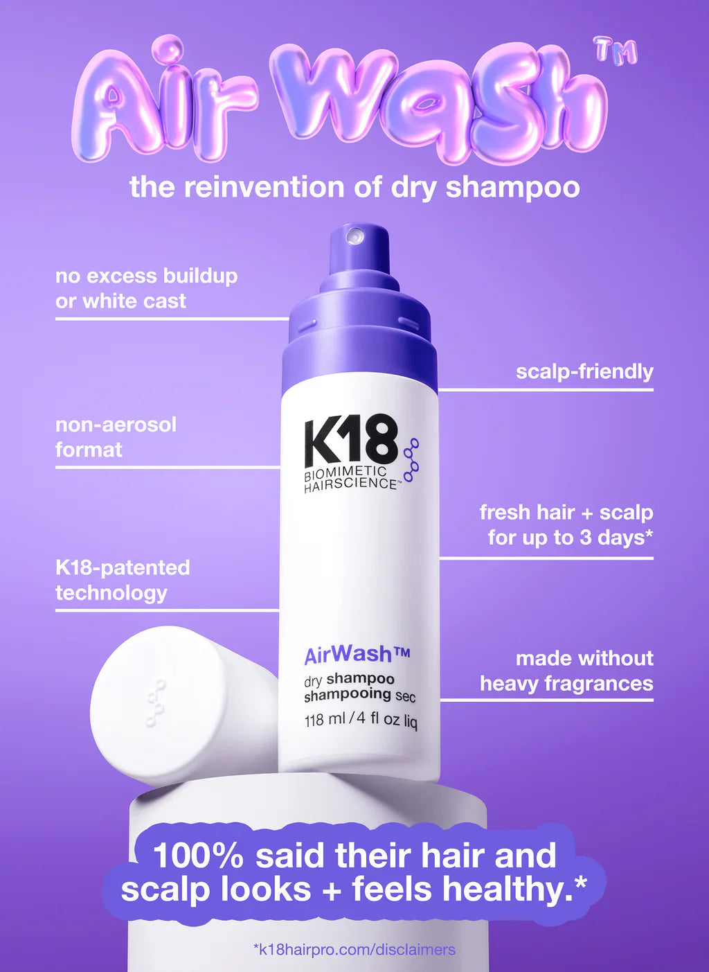 K18 Air Wash Dry Shampoo health