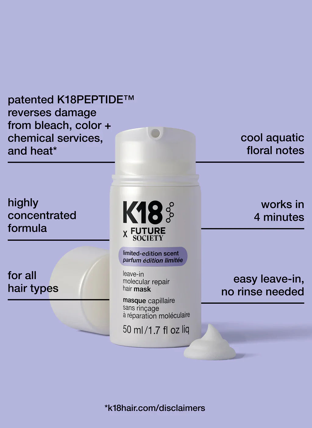 K18 Leave-In Molecular Repair Hair Mask Limited Edition Scent 