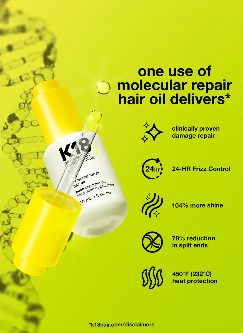 K18 Molecular Repair Hair Oil benefits