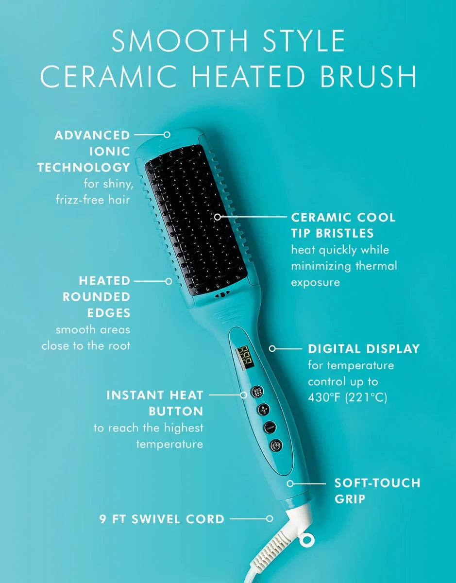 MOROCCANOIL Smooth Style Ceramic Heated Brush features
