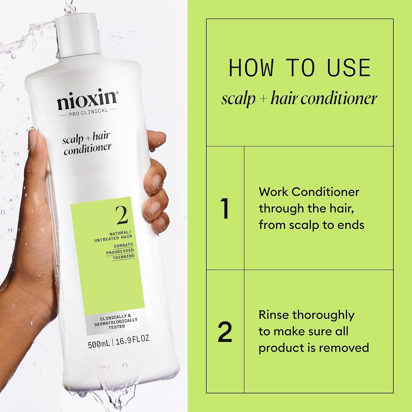NIOXIN Scalp + Hair Conditioner Natural Untreated Hair 2 how to use