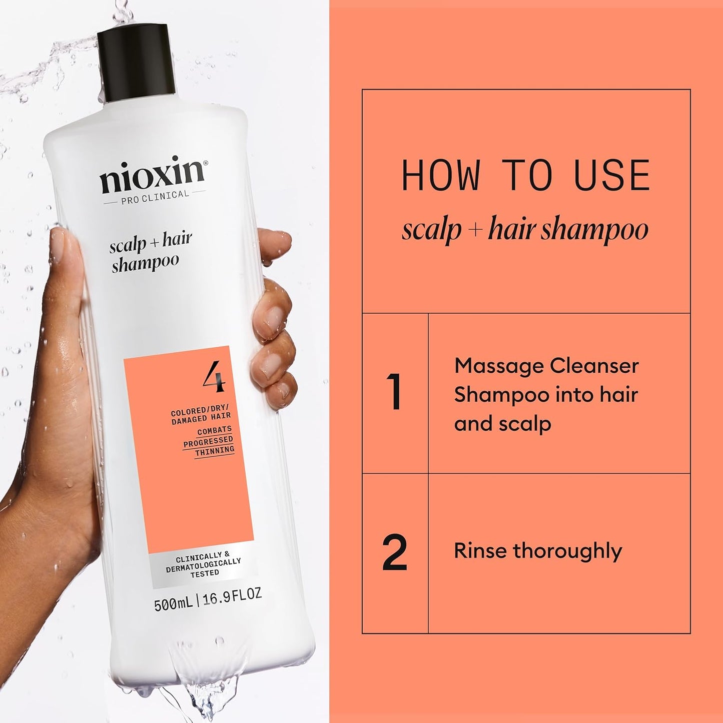 NIOXIN Scalp + Hair Shampoo Colored/Dry/Damaged 4 how to use