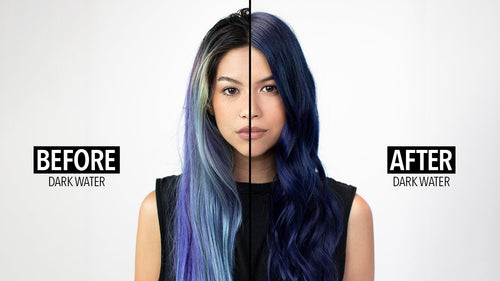 Load image 1 in gallery view. PULPRIOT Semi-Permanent Color Dark Water Midnight Blue Before After