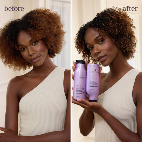 Load image 1 in gallery view. PUREOLOGY Hydrate Shampoo Before After 