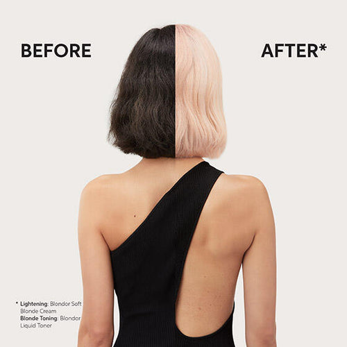 Load image 1 in gallery view. WELLA Soft Blonde Oil-Mixed Cream Lightener Before After