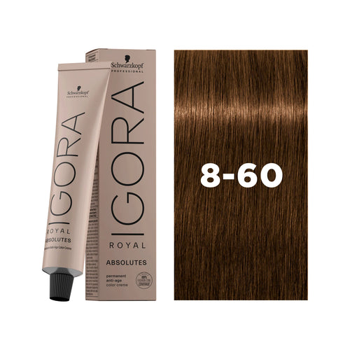 Load image 1 in gallery view. IGORA ROYAL ABSOLUTES Permanent Hair Color 8-60 Light Blonde Chocolate Natural