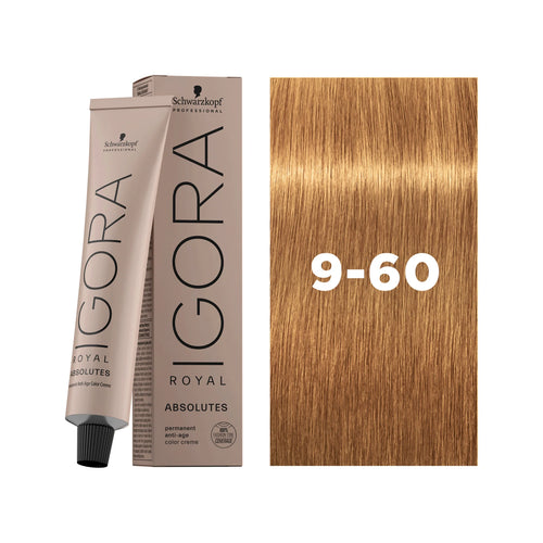 Load image 1 in gallery view. IGORA ROYAL ABSOLUTES Permanent Hair Color 9-60 Extra Light Blonde Chocolate Natural
