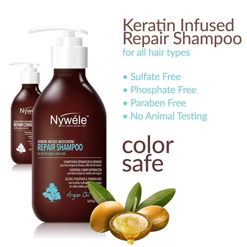 Load image 1 in gallery view. NYWELE Keratin Infused Moisturizing Repair Shampoo