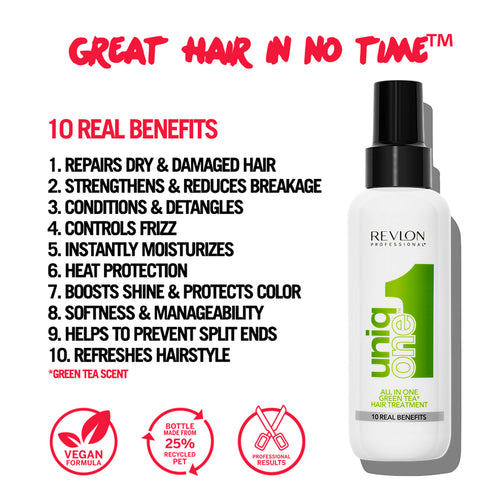 Load image 1 in gallery view. REVLON UniqOne All In One Green Tea Hair Treatment