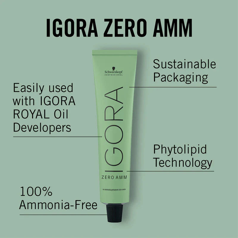 IGORA ZERO AMM Ammonia-Free Permanent Color 7-77 Medium Blonde Copper Extra