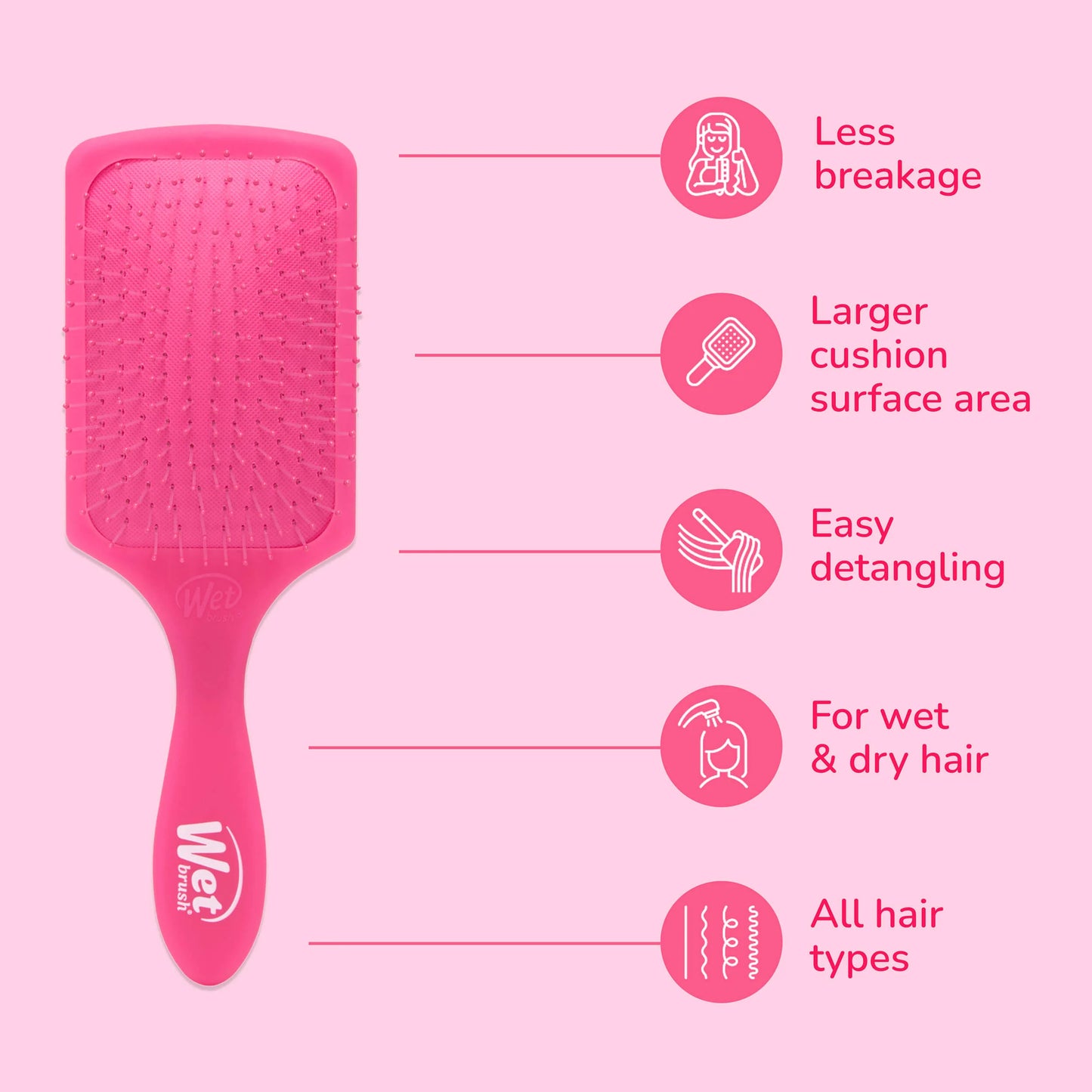 WET BRUSH PRO Paddle Detangler Brush Frost Pink