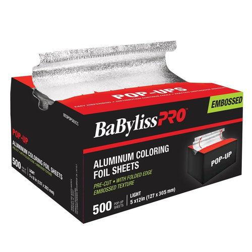 Load image 1 in gallery view. BaBylissPRO Pop-Up Embossed Aluminum Coloring Foil 500 Sheets Light
