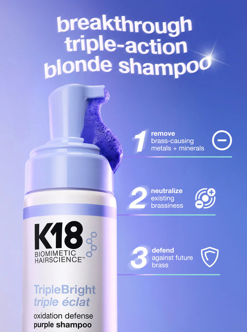 Load image 1 in gallery view. k18 TripleBright Oxidation Defense Purple Shampoo