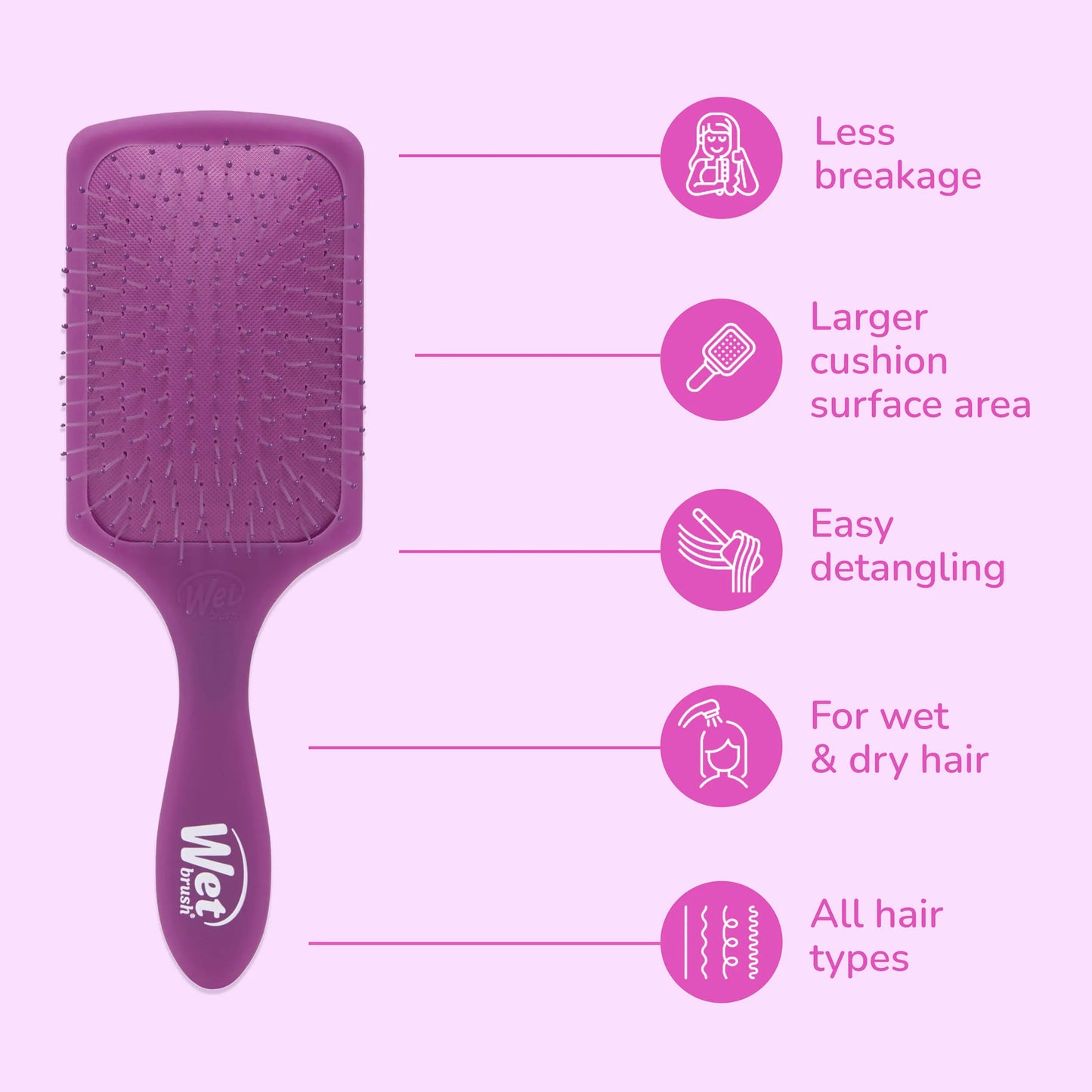 WET BRUSH PRO Paddle Detangler Brush Frost Purple