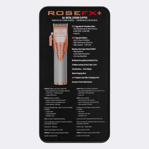 Load image 1 in gallery view. BaBylissPRO RoseFX+ All-Metal Lithium Clipper