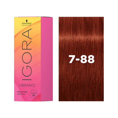 Load image 1 in gallery view. IGORA VIBRANCE Demi-Permanent Hair Color 7-88 Medium Blonde Red Extra