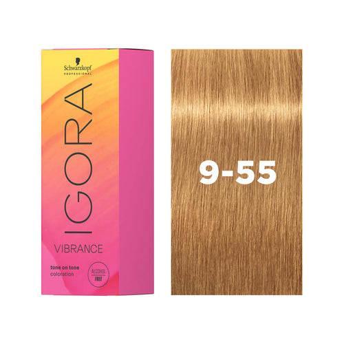 Load image 1 in gallery view. IGORA VIBRANCE Demi-Permanent Hair Color 9-55 Extra Light Blonde Gold Extra