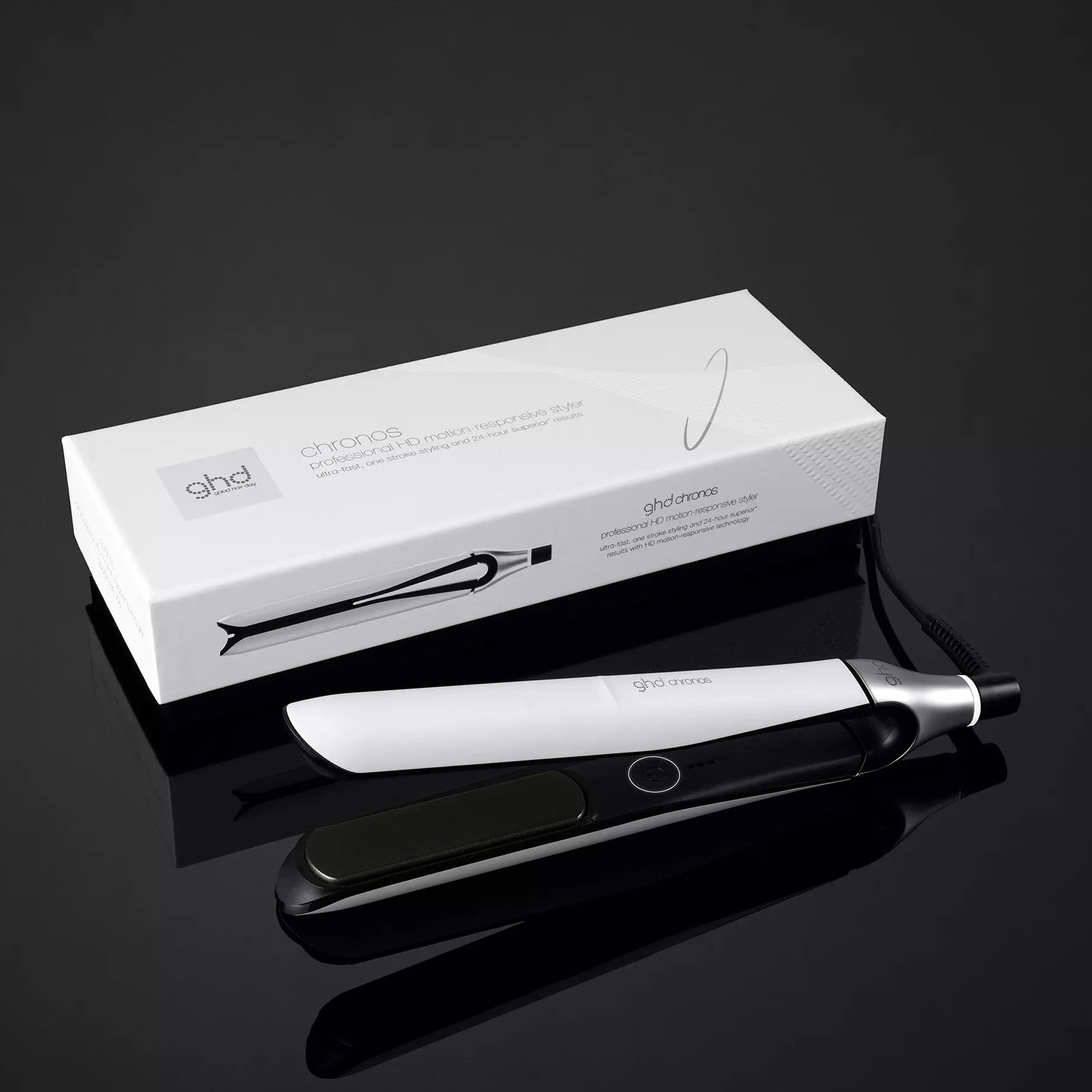 GHD Chronos HD Motion-Responsive Styler 1" White
