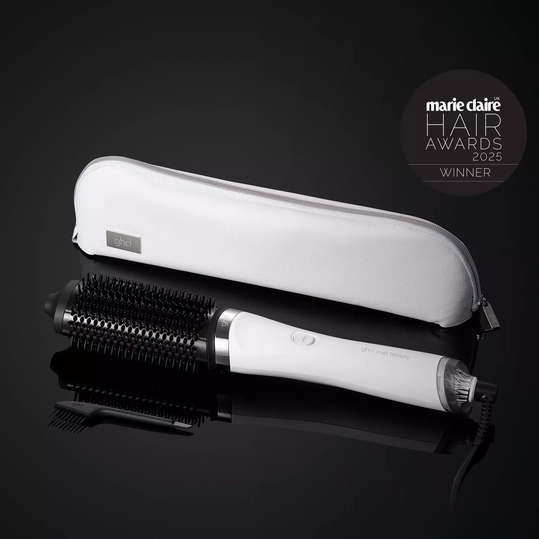 GHD Duet Blowdryer 2-In-1 Hair Dryer Brush White