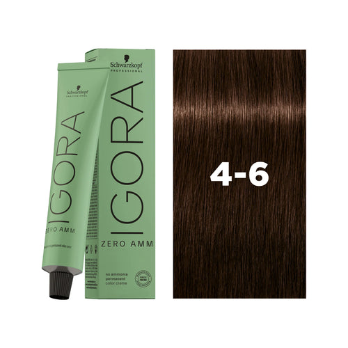 Load image 1 in gallery view. IGORA ZERO AMM Ammonia-Free Permanent Color 4-6 Medium Brown Chocolate