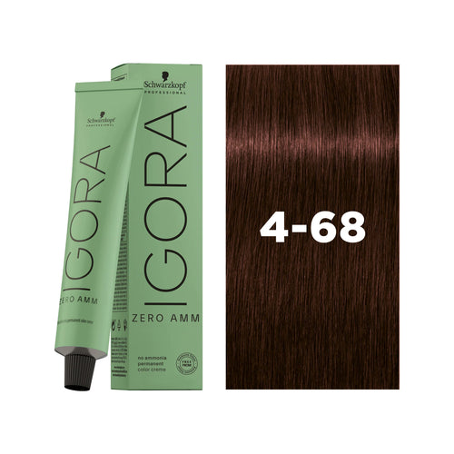 Load image 1 in gallery view. IGORA ZERO AMM Ammonia-Free Permanent Color 4-68 Medium Brown Chocolate Red
