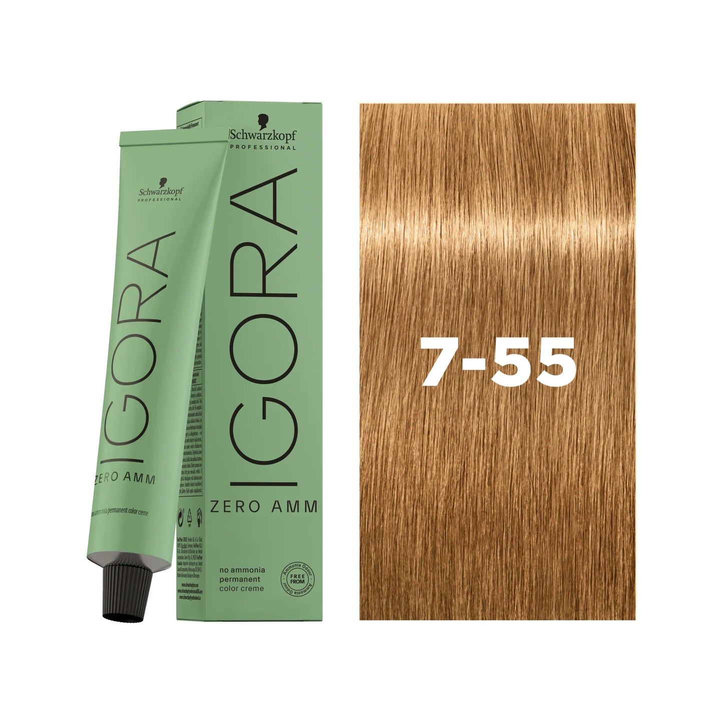 IGORA ZERO AMM Ammonia-Free Permanent Color 7-55 Medium Blonde Gold Extra
