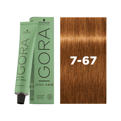 Load image 1 in gallery view. IGORA ZERO AMM Ammonia-Free Permanent Color 7-67 Medium Blonde Chocolate Copper