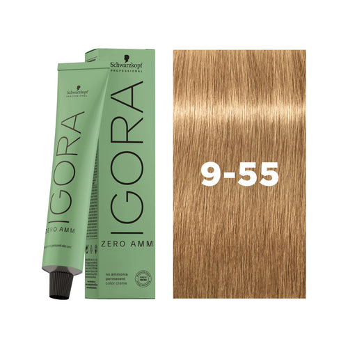 Load image 1 in gallery view. IGORA ZERO AMM Ammonia-Free Permanent Color 9-55 Extra Light Blonde Gold Extra