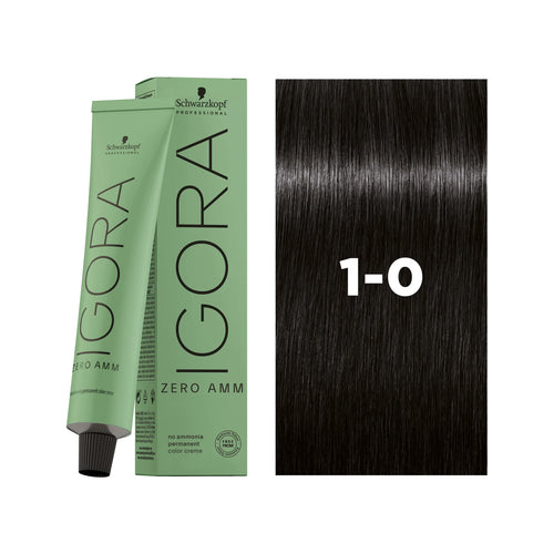 Load image 1 in gallery view. IGORA ZERO AMM Ammonia-Free Permanent Color 1-0 Black